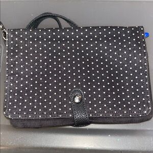 Thirty-One Black and White Polka Dot Crossbody Bag